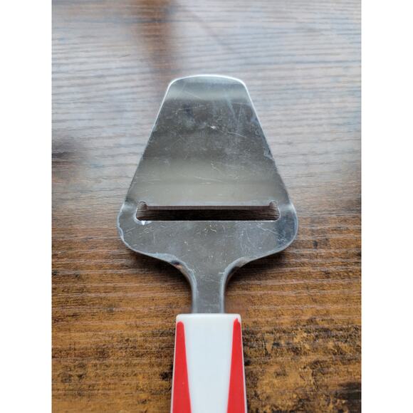 Red/White Cheese Slicer/Server w/Plastic Handle - 9" (inches) Long - Picture 2 of 7